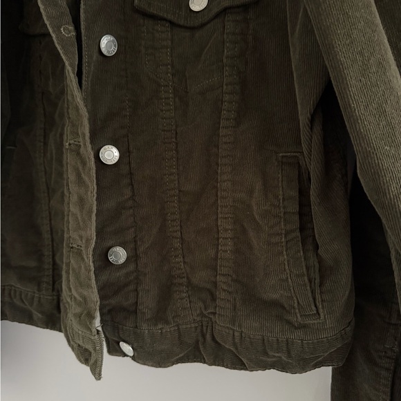 GAP Women's Medium Corduroy Pockets Puff Shoulder Long Sleeve Button Up Jacket - Picture 4 of 6